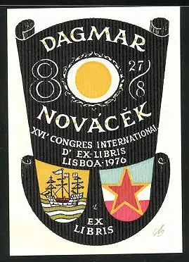Exlibris Dagmar Novacek, XVI. Congres International D' Ex-Libris Lisboa 1976, Wappen