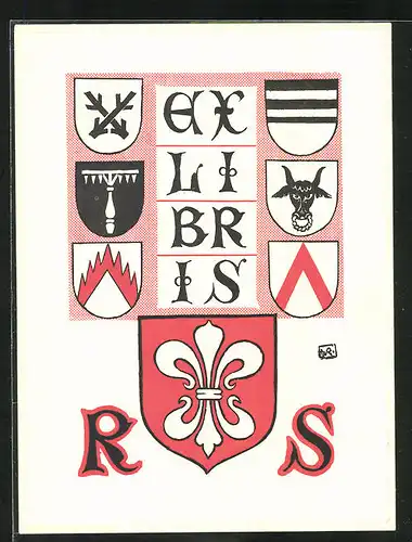 Exlibris RS, verschiedene Wappen