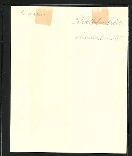 Exlibris von Schüttelndreier für Jean F. Verster, Wappen und Bücherregal