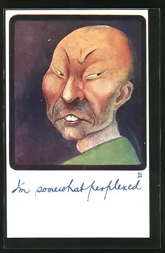 Künstler-AK I`m somewhat perplexed, Karikatur eines Asiaten