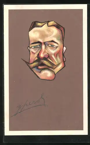 Künstler-AK Victors and Vanquished as seen in Caricature 1914-1918, Karikatur des Heerführers Douglas Haig aus England