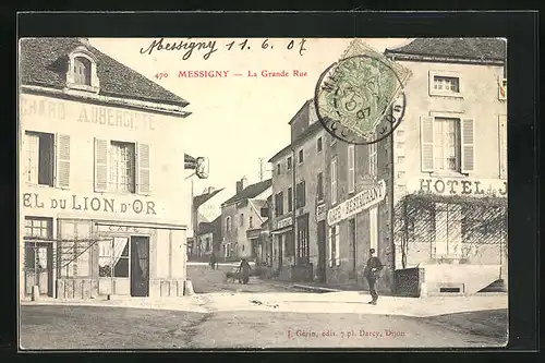 AK Messigny, Hotel du Lion d`Or, La Grande Rue
