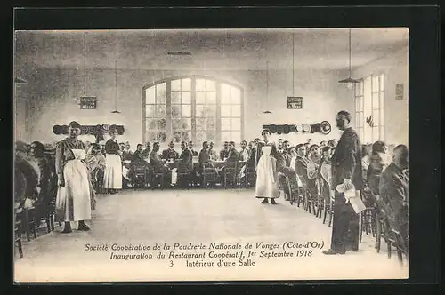 AK Vonges, Société Coopérative de la Poudrerie Nationale, Inauguration du Restaurant Coopératif 1918, Une Salle