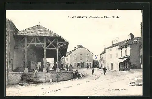 AK Gemeaux, Place Tixier, Strassenpartie