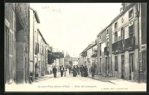 AK Is-sur-Tille, Rue de Langres, Strassenpartie
