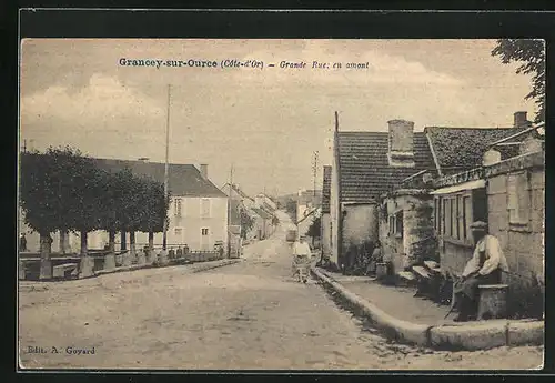 AK Crancey-sur-Ource, Grande Rue en amont, Strassenpartie