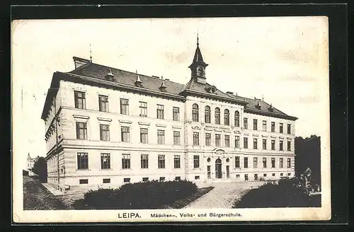 AK Leipa / Ceska Lipa, Mädchen- und Bürgerschule