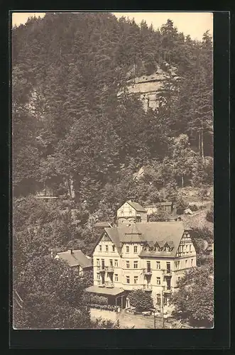 AK Herrnskretschen / Hrensko, Hotel Günther im Sonnenschein