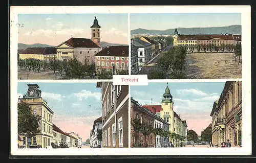 AK Theresienstadt / Terezin, versch. Stadtansichten, Strassenpartie