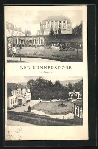 AK Bad Kunnersdorf, Ansichten des Kurparkes