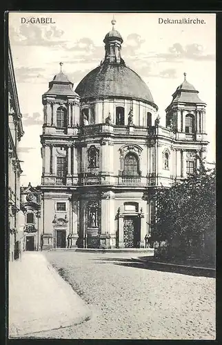 AK Deutsch Gabel / Jablone v Podjestedi, Blick zur Dekanalkirche