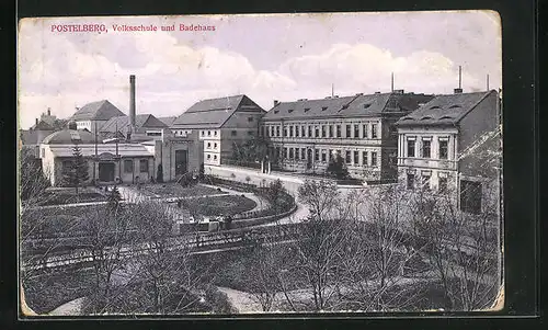 AK Postelberg, Volksschule und Badehaus