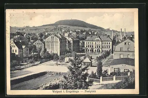 AK Weipert / Vejprty, Strassenpartie am Postplatz