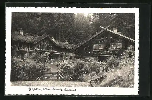AK Dittersbach / Jetrichovice, Gasthaus Balzhütte und Nebengebäude