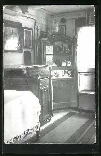 AK Weipert-Neugeschrei, Geburtshaus des Dr. Theodor Kardinal Innitzer, Fensterseite des Schlafzimmers