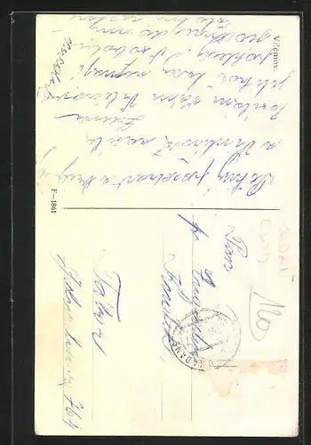 AK Vilémov, Gebäudeansicht und Stadtplatz