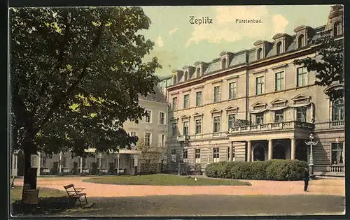 AK Teplitz Schönau / Teplice, Fürstenbad im Sonnenschein