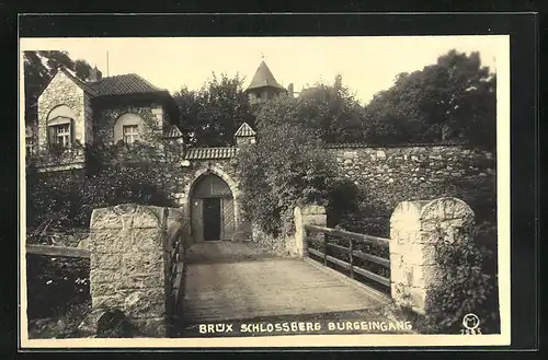 AK Brüx / Most, Burgeingang auf dem Schlossberg