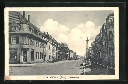 AK Dillingen / Saar, Strassenpartie Göbenstrasse