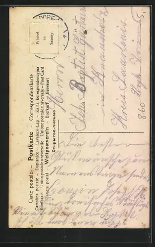 AK Kleiner Page mit Blumentöpfen