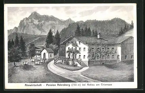 AK Rottau am Chiemsee, Gasthaus Pension Adersberg - Aussenansicht
