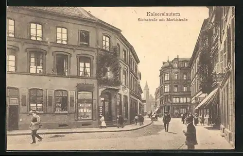 AK Kaiserslautern, Steinstrasse mit Marktstrasse