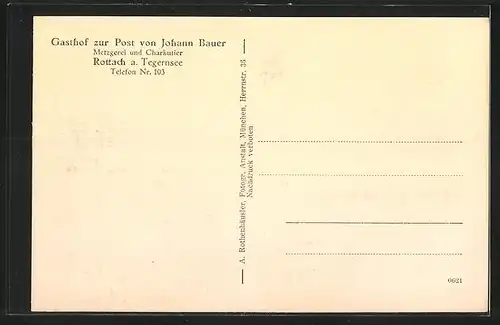 AK Rottach / Tegernsee, Gasthaus zur Post