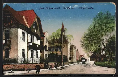 AK Bad Pöstyén, Strassenpartie in der Königs-Reihe