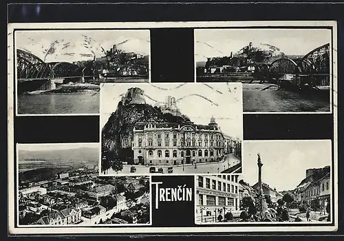AK Trencin, Brücke, Ortspartie, Ortsansicht