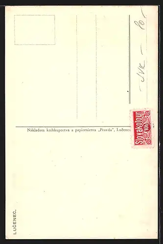 AK Lucenec, Kirche mit Passanten