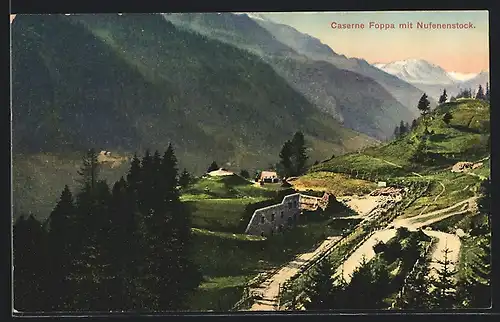 AK Airolo, Caserne Foppa mit Nufenenstock