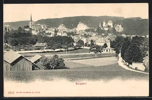 AK Burgdorf, Ortsansicht mit Kirche und Schloss