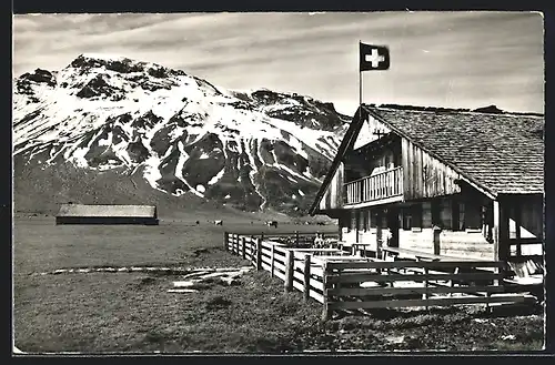 AK Adelboden, Restaurant und Berghaus Engstligenalp mit Wildstrubel