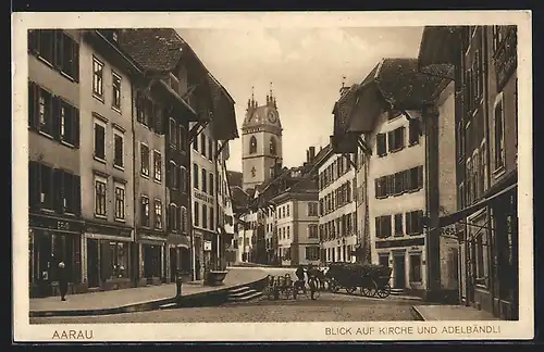 AK Aarau, Blick auf Kirche und Adelbändli
