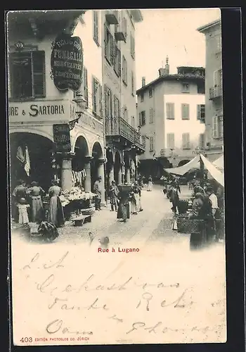 AK Lugano, Partie im Ort, Geschäftsstrasse