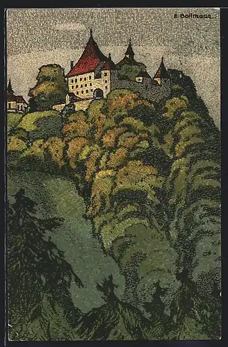 Künstler-AK sign. E. Bollmann: Kyburg, Blick von Norden