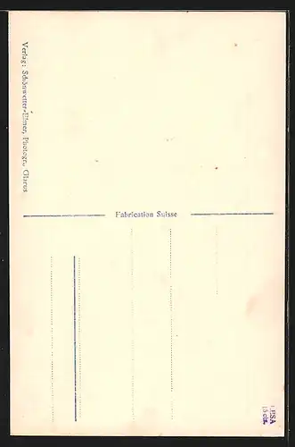 AK Schwanden, Teilansicht mit Bahngleis