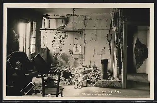 AK Wien, Zerstörungen im Goethehof 12.11. 1934