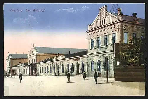 AK Oderberg, Bahnhof Vorderansicht