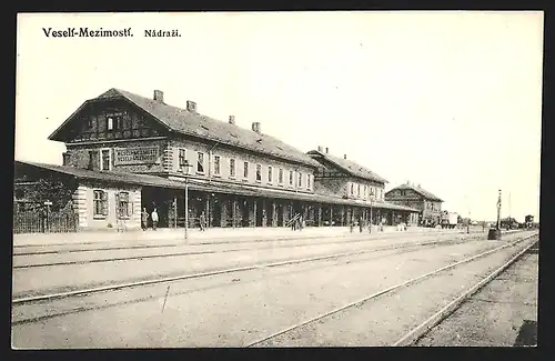AK Veselí-Mezimostí, Nádrazí, Bahnhof