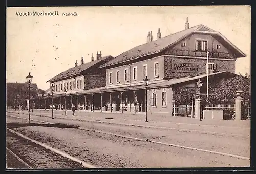 AK Veselí-Mezimostí, Nádrazí, Bahnhof