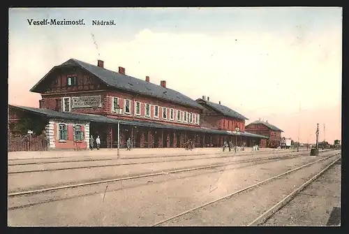 AK Veseli-Mezimosti, Nádrazi, Bahnhof