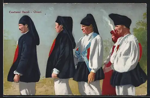 AK Orosei, Costumi Sardi, Italiener in Tracht