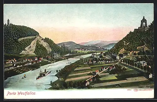 AK Porta Westfalica, Ortsansicht