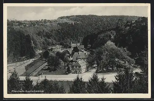 AK Pforzheim-Kupferhammer /Schwarzwald, Ortspartie mit Strasse