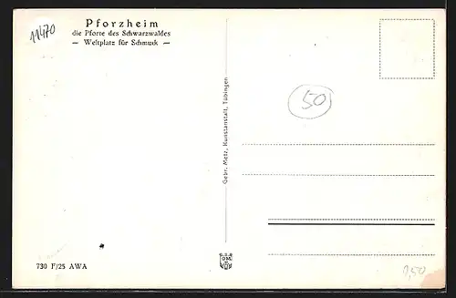 AK Pforzheim-Kupferhammer /Schwarzwald, Ortspartie mit Strasse