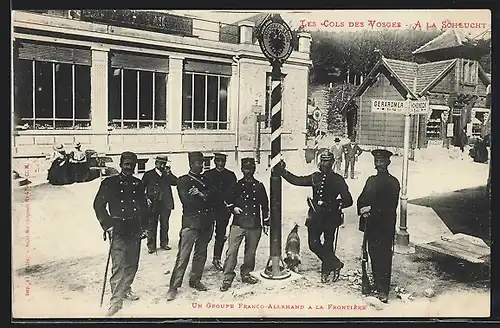 AK Schlucht, Un Group Franco-Allemand à la Frontiere, Deutsch-Französische Grenze