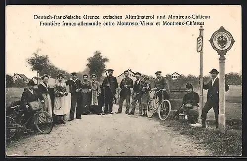 AK Altmünsterol, deutsch-französische Grenze zwischen dem Ort und Montreux-Chateau