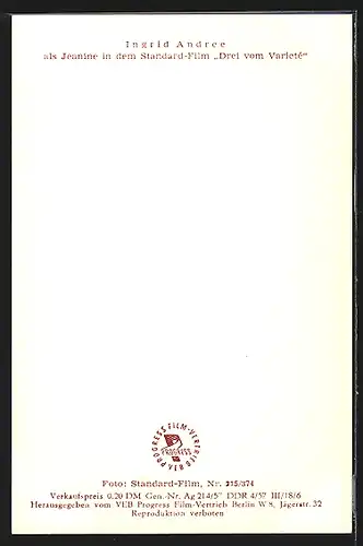 AK Ingrid Andree in einem Kleid