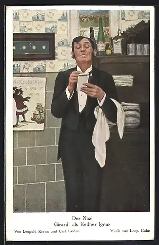 AK Schauspieler Girardi als Kellner Ignaz